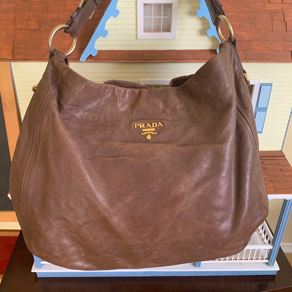 Prada Vitello Shine Hobo